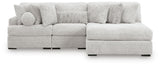 Cuddle Plush Arctic Chenille,Velvet 3-Piece Sectional with Chaise - image 3