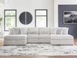 Cuddle Plush Arctic Chenille,Velvet 4-Piece Sectional with Chaise - image 1