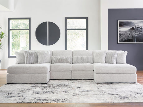 Cuddle Plush Arctic Chenille,Velvet 4-Piece Sectional with Chaise - image 1