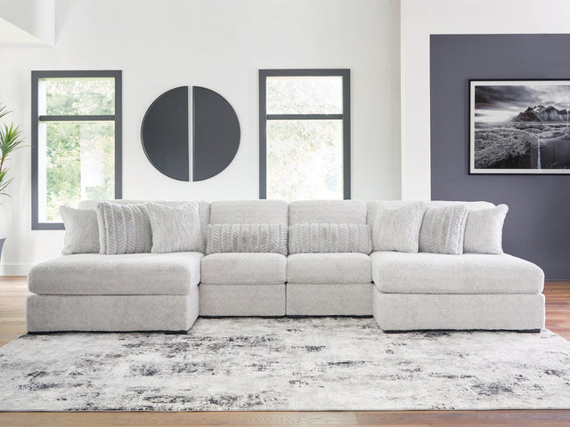 Cuddle Plush Arctic Chenille,Velvet 4-Piece Sectional with Chaise - image 1