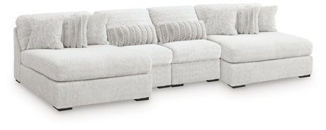 Cuddle Plush Arctic Chenille,Velvet 4-Piece Sectional with Chaise - image 2