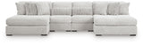 Cuddle Plush Arctic Chenille,Velvet 4-Piece Sectional with Chaise - image 3