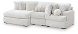 Cuddle Plush Arctic Chenille,Velvet 3-Piece Sectional with Chaise - image 2