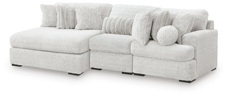 Cuddle Plush Arctic Chenille,Velvet 3-Piece Sectional with Chaise - image 2