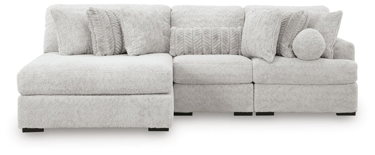 Cuddle Plush Arctic Chenille,Velvet 3-Piece Sectional with Chaise - image 3