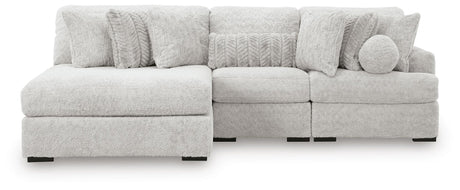 Cuddle Plush Arctic Chenille,Velvet 3-Piece Sectional with Chaise - image 3