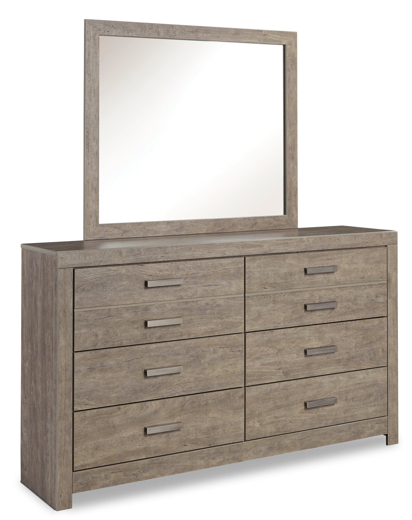 bedroom view of Culverbach Gray Panel Bedroom Set bed