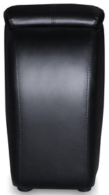 Close-up of smooth leather surface and stitching