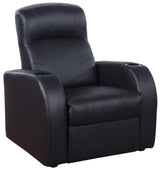 Side angle of Cyrus 5-piece upholstered home theater recliners