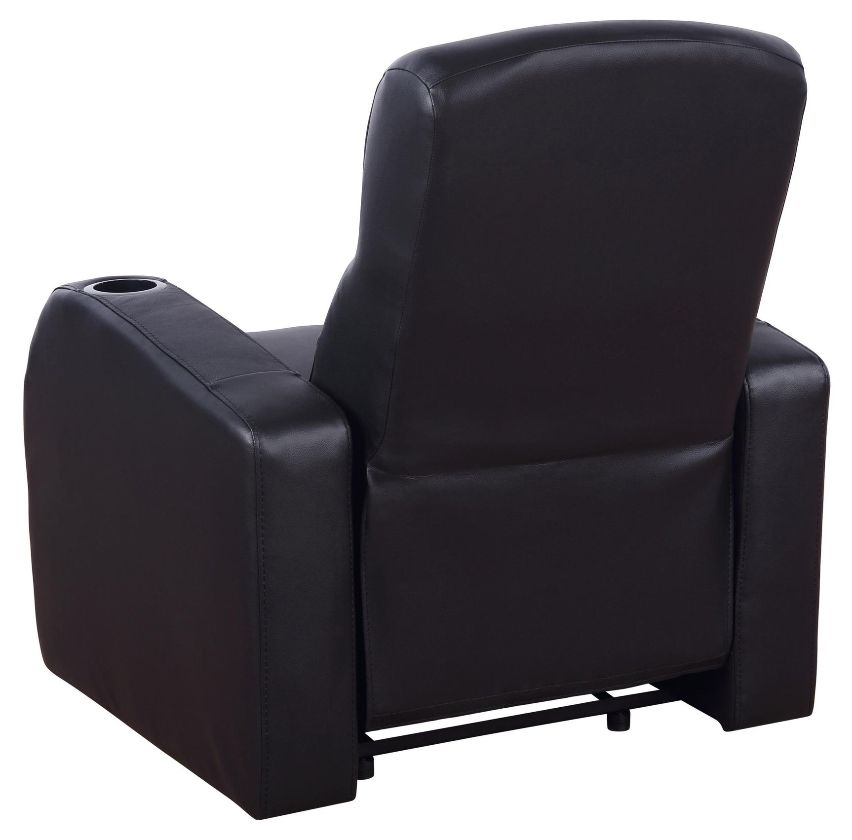 Side view of Cyrus home theater seating with recliner extended