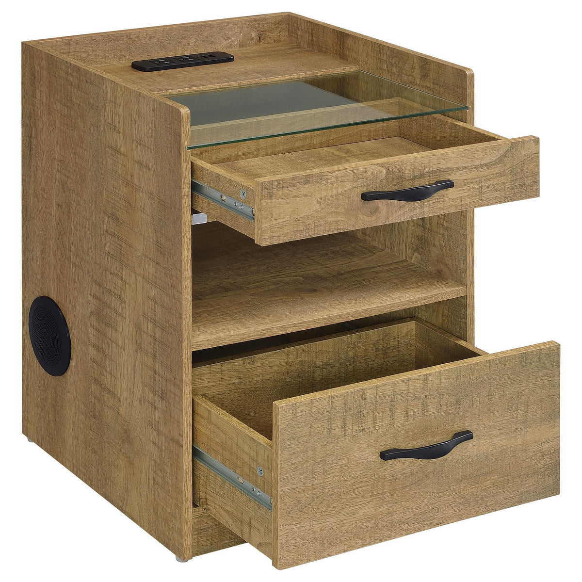 Furda Mango 2-Drawer LED Nightstand with Speaker — product image 3