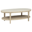 Lucaire Oval Cultured Marble Top Coffee Table Honed Cream and Sandstone — product view