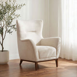 Catala Ivory and Coffee Upholstered High Back Accent Chair — product image 2