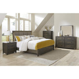 Side view of Scarlett King Panel Bed showing footboard and wood finish