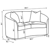 Rainn Boucle Upholstered Sloped Arm Loveseat Latte — product image 11