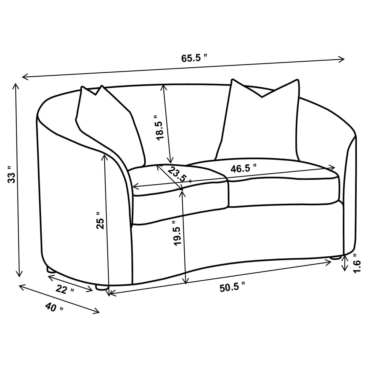Rainn Boucle Upholstered Sloped Arm Loveseat Latte — product image 11