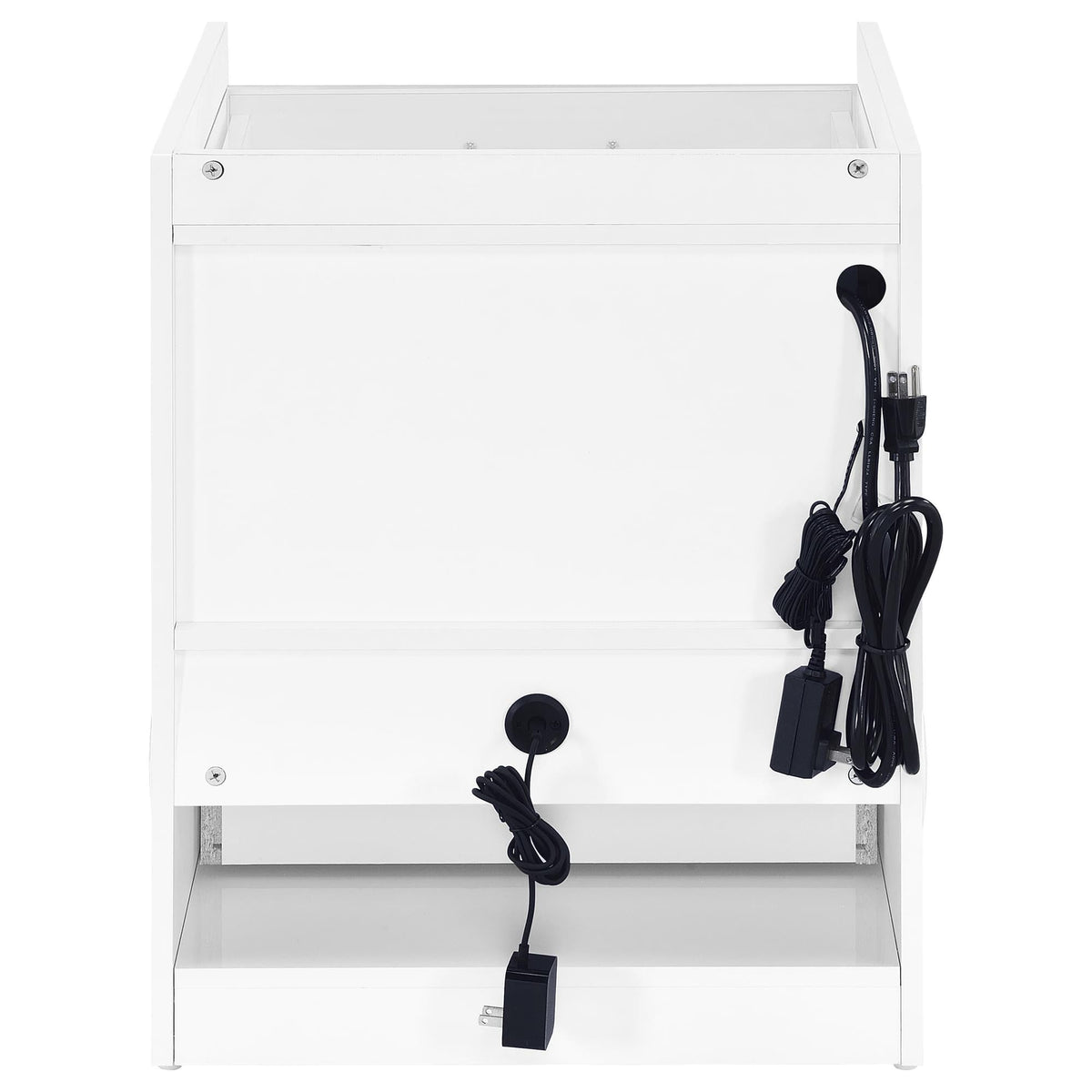 Furda White High Gloss 2-Drawer LED Nightstand with Speaker — product image 7