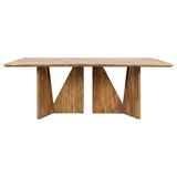 Sosa Solid Mango Wood Dining Table with Angular Base Light Brown — product image 3