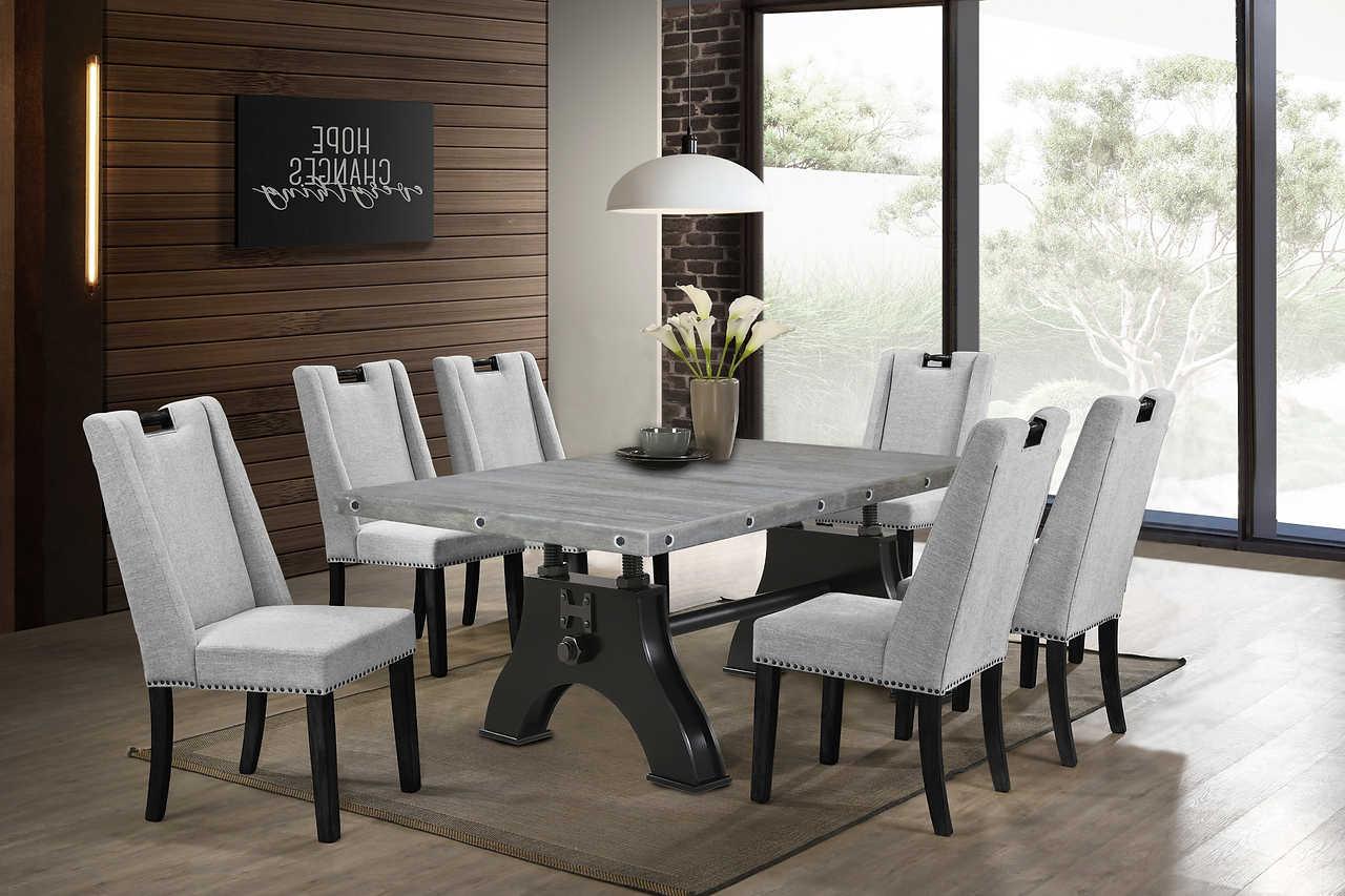 room view of Nordic Light Grey Rectangular Dining Room Set dining room furniture