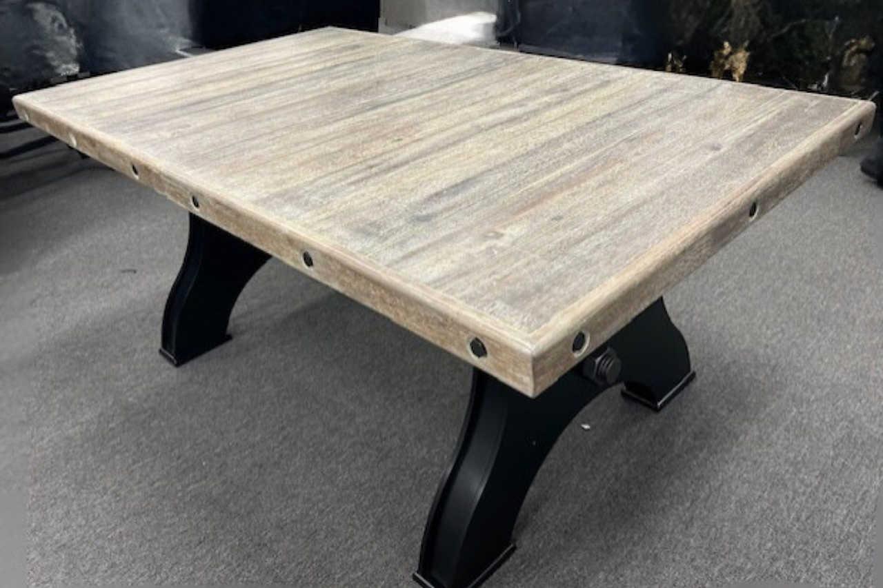detail view of Nordic Light Grey Rectangular Dining Room Set dining room furniture