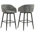 Rainer Charcoal Fabric Upholstered Swivel Bar Chair Set of 2 — product view