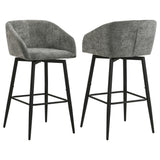 Rainer Charcoal Fabric Upholstered Swivel Bar Chair Set of 2 — product view