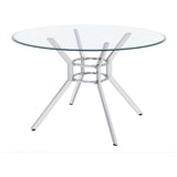 Steele 48-inch Round Glass Top Dining Table Chrome — product image 3