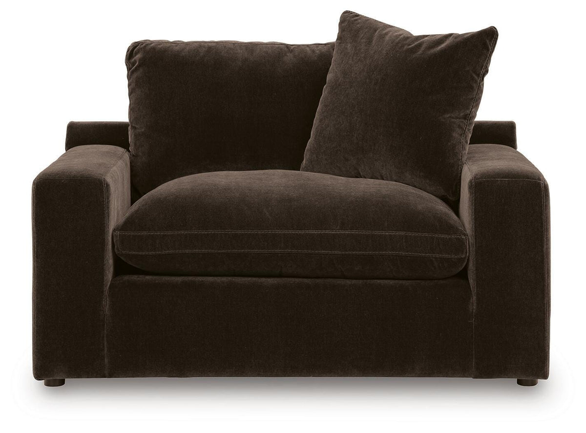 Maxton Heights Bittersweet Velvet Chenille Oversized Chair — front view