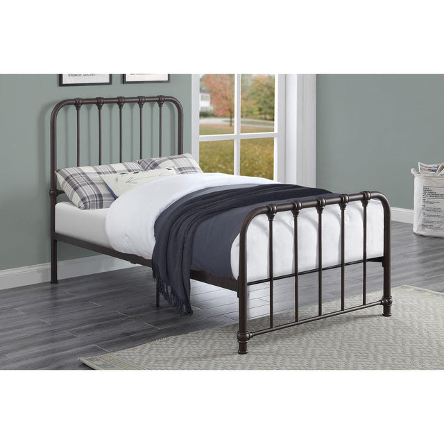 Bethany Dark Bronze Metal Twin Platform Bed detail view