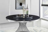 Close-up of marble-like tabletop on Unico dining table