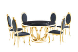 Top view showing the 55-inch diameter marble-look tabletop