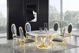 Maxi White Gold Round Dining Table front view