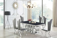 Giovanni black chrome dining table front angle