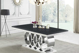 Giovanni black chrome dining table side view