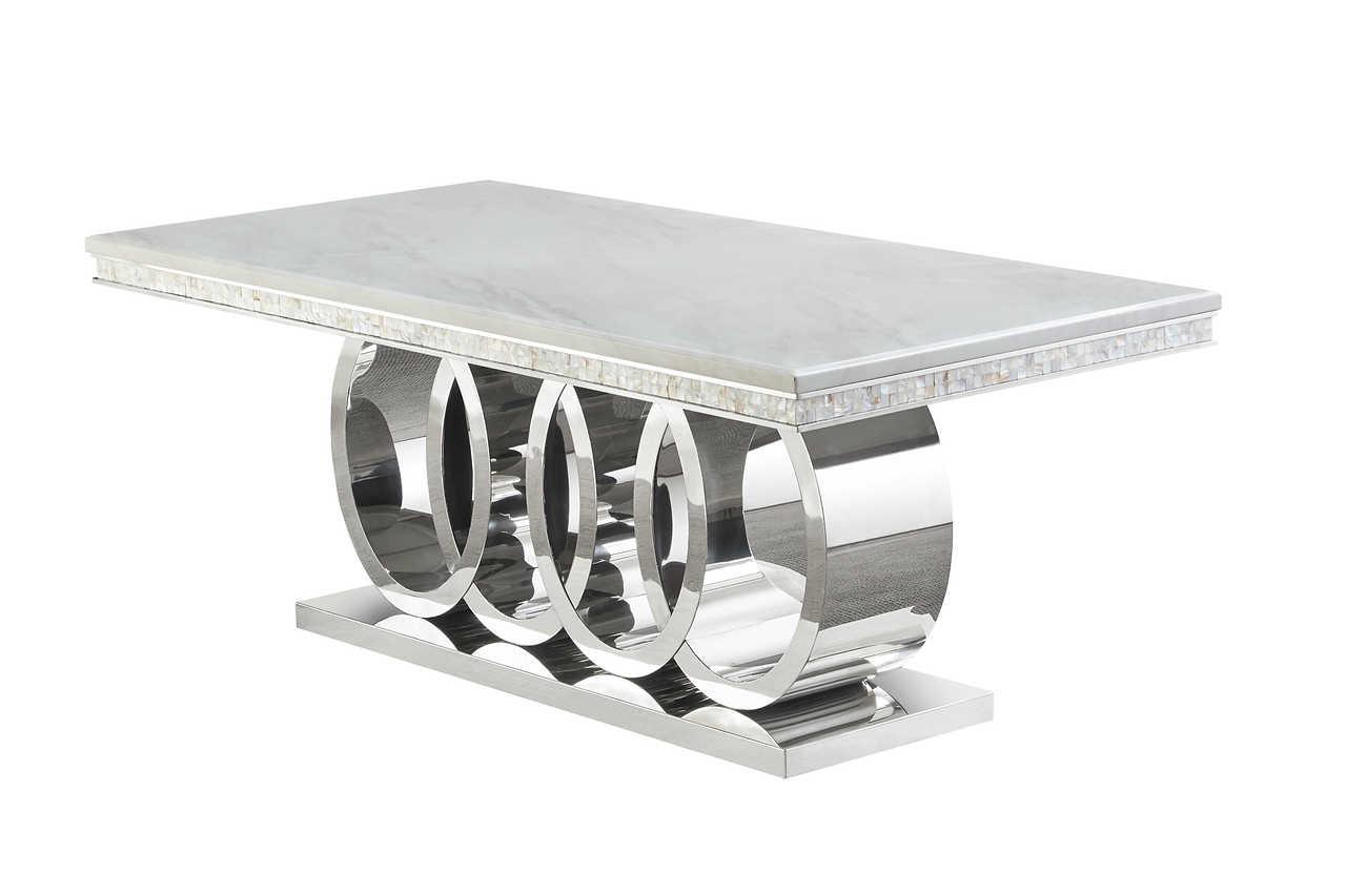 Close-up of Giovanni dining table marble-like tabletop