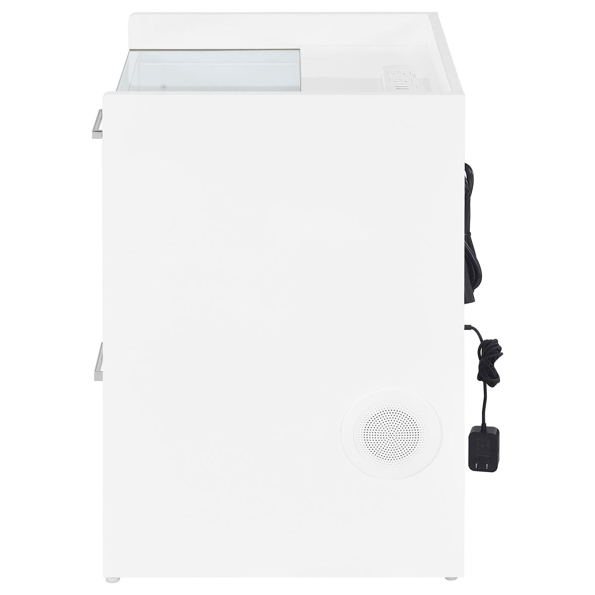 Furda White High Gloss 2-Drawer LED Nightstand with Speaker — product image 5