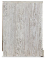 Paxberry Whitewash Nightstand — side view