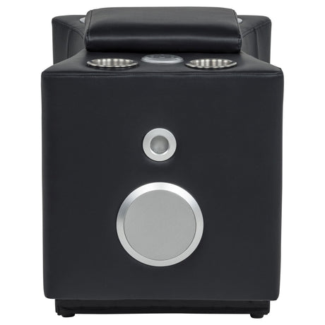 Madden Faux Leather Bluetooth Audio Console with Power Outlet Black — product image 5