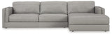 Amiata Glacier 2-Piece Sectional with Ottoman — front view