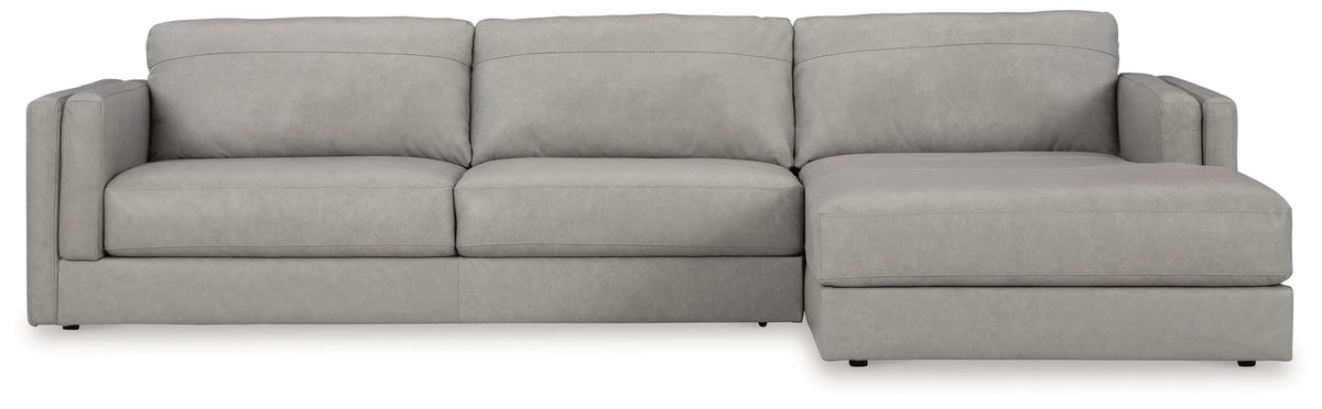 Amiata Glacier 2-Piece Sectional with Ottoman — front view
