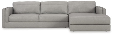 Amiata Glacier 2-Piece Sectional with Ottoman — front view