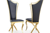 D825 Queen Dining Chair assortment in different color and metal finish options