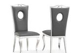 Santiago dining chair in black PU with chrome frame side view