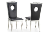 Santiago dining chair in cream PU with gold frame angled view