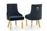 Set of Havana velvet dining chairs in different finishes