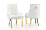 Close-up of Havana dining chair velvet upholstery and metal leg