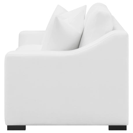 Ashlyn Upholstered Sloped Arm Loveseat White — product image 5