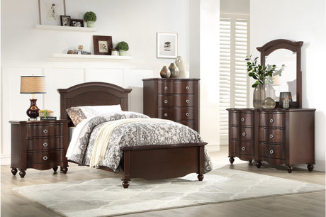 Meghan espresso finish full panel bed front view