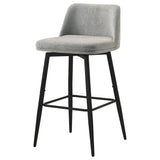 Mellor Fabric Upholstered Swivel Bar Chair Grey (Set of 2) — product image 4