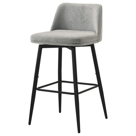 Mellor Fabric Upholstered Swivel Bar Chair Grey (Set of 2) — product image 4